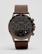 Kahuna Chronograph Faux Leather Watch In Brown - Brown