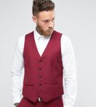 Farah Skinny Vest In Burgundy - Red