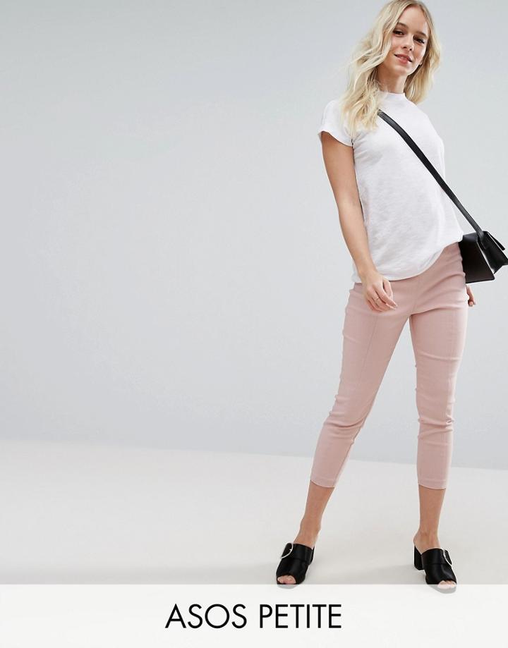 Asos Petite High Waisted Skinny Crop Pants - Pink