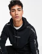 Hollister Hoodie In Black With Sleeve Logo Taping