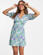 Influence Mini Tea Dress In Bright Floral Print-multi