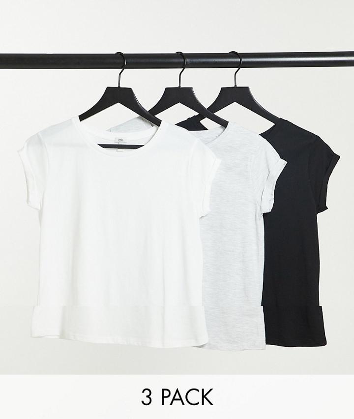 River Island 3 Pack Of T-shirts In Multi