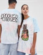Crooked Tongues Unisex Tie Dye Tee With Front Print - Multi