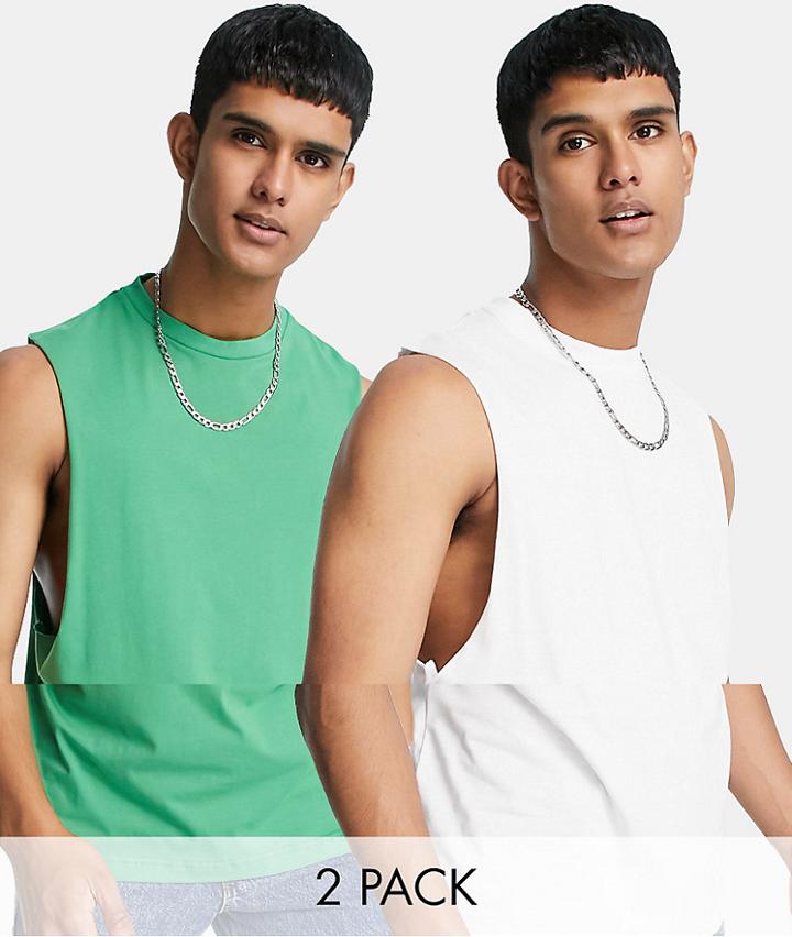Asos Design 2 Pack Oversized Tank-multi