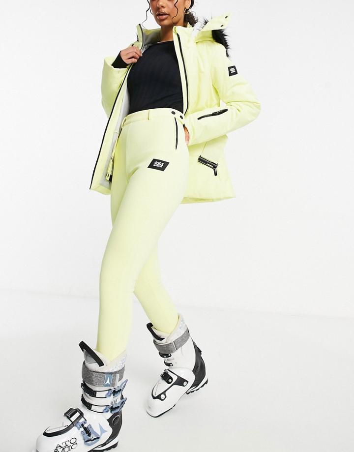 Asos 4505 Ski Skinny Ski Pants With Stirrup-yellow