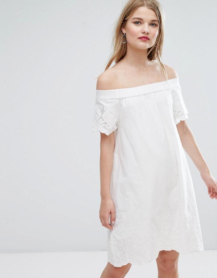 Vila Bardot Broderie Detail Smock Dress - Multi