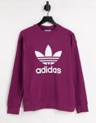 Adidas Originals Adicolor Large Logo Sweatshirt In Crimson-red