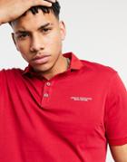 Armani Exchange Text Logo Polo In Red