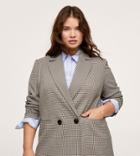 Mango Curve Blazer In Plaid-multi