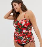 City Chic Antigua Tankini Top In Multi - Multi