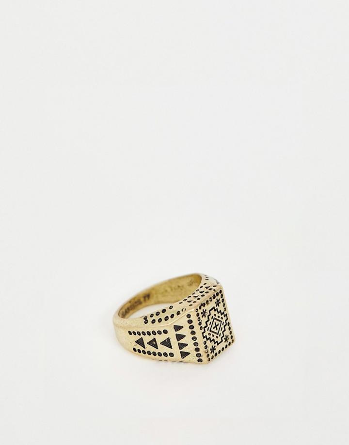 Classics 77 Engraved Signet Ring - Gold