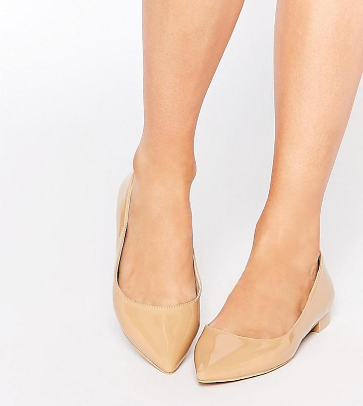 Asos Lost Pointed Ballet Flats - Beige