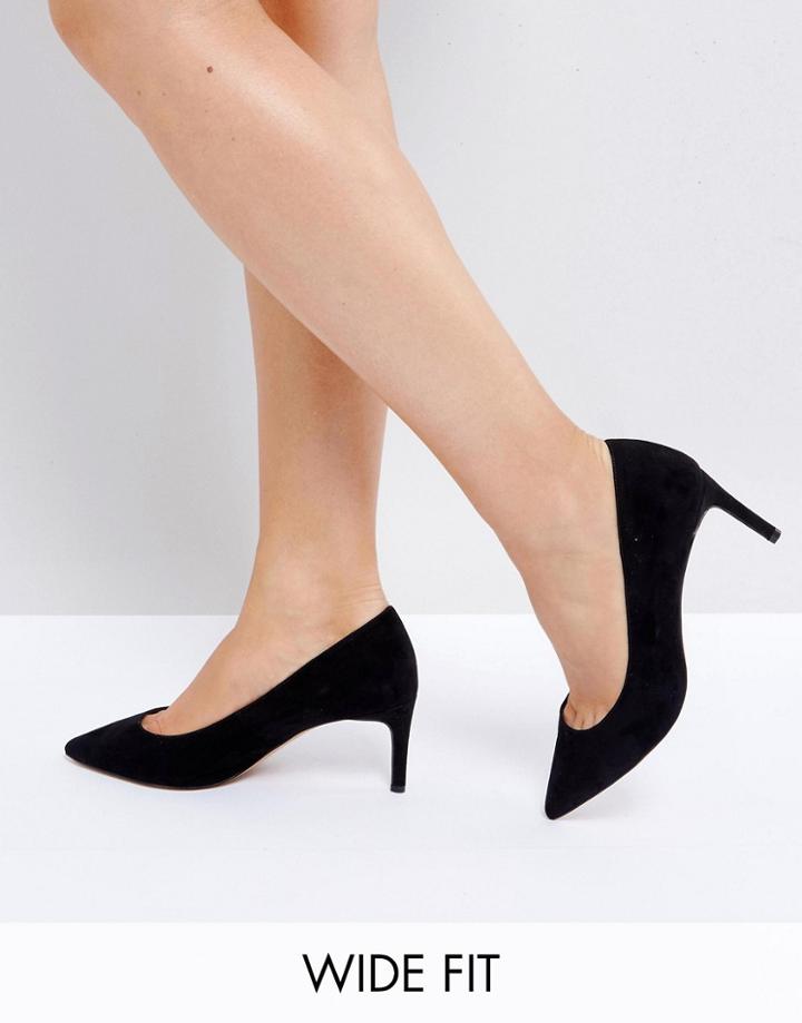 Asos Soulful Wide Fit Pointed Heels - Black