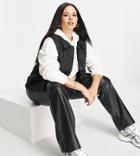 Violet Romance Plus Diamond Quilted Vest In Black-neutral