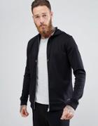 Hugo Interlock Hooded Sweat In Black - Black