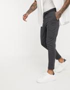 Asos Design Elegant Skinny Joggers With Pin Tuck In Heathered Charcoal-grey