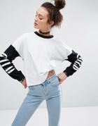 The Ragged Priest Long Sleeve Top With Wild Child Print - White
