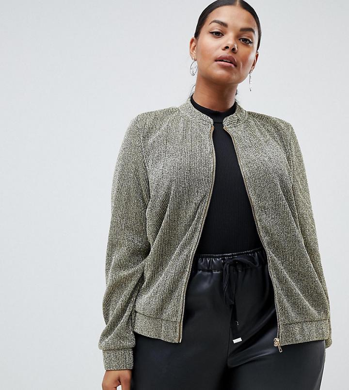 Junarose Gold Bomber Jacket - Gold