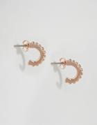 Pieces Hilli Rose Gold Plated Hoop Earrings - Gold