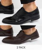 Asos Brogue Shoes In Black And Brown 2 Pack Save - Multi