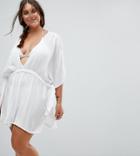 Asos Curve Channel Waist Beach Cover Up - White