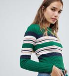 New Look Placement Stripe Crew Neck Sweater