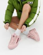 Fila Pink Taped Logo Disruptor Ii Premium Sneakers - Pink