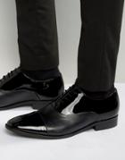 Dune Toe Cap Oxford Shoes In Patent Leather - Black