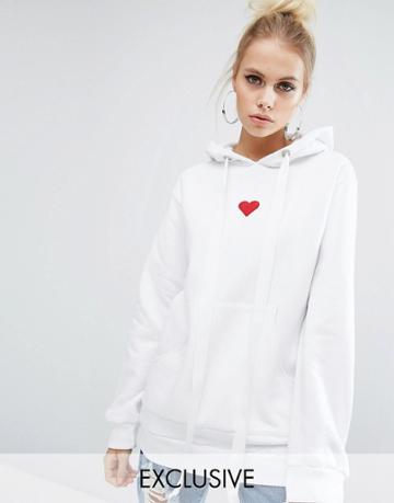 Adolescent Clothing Valentines Oversized Boyfriend Hoodie With Heart E
