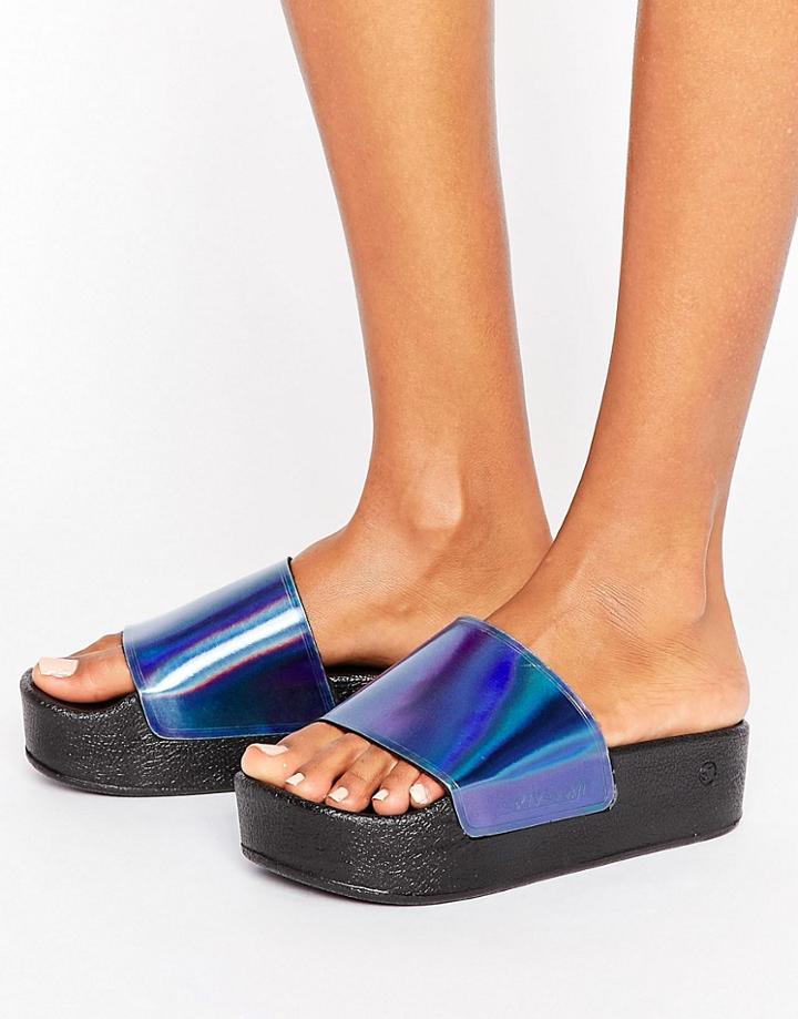 Sixtyseven Flatform Slide Flat Sandal - Blue