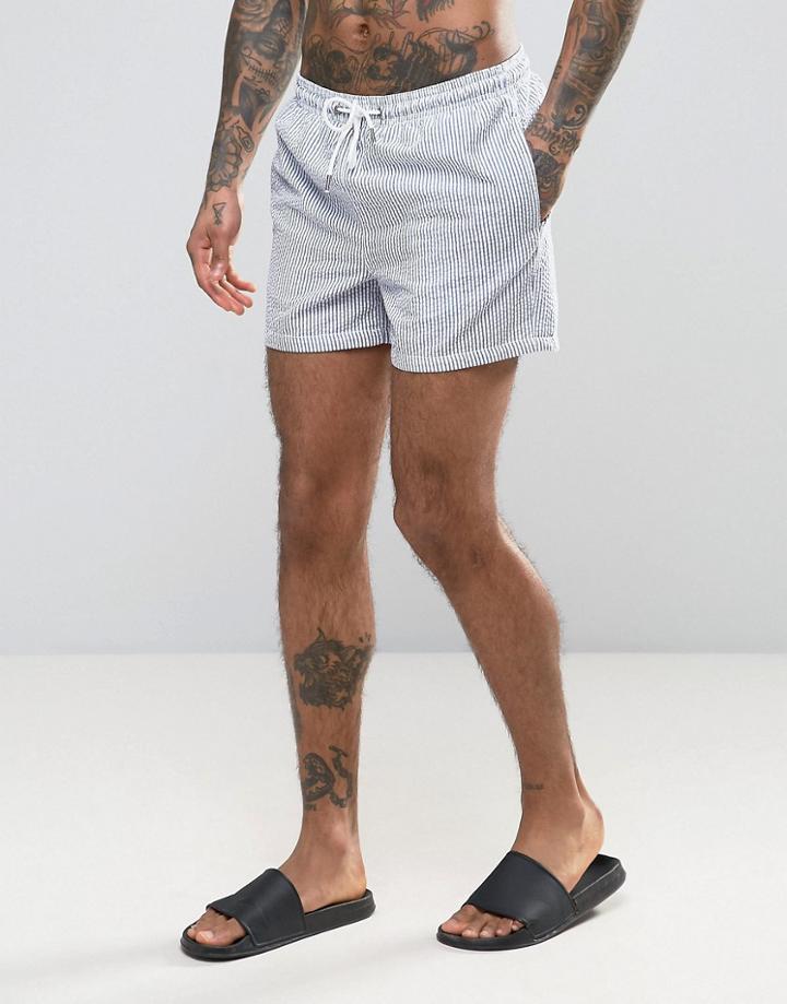 Jack & Jones Swim Shorts Seersucker - Blue