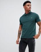 Original Penguin Pique Polo Small Logo Slim Fit In Dark Green - Green