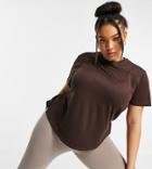 Asos 4505 Curve Icon Performance T-shirt-brown