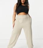 Only Curve Set Sweatpants In Beige-neutral