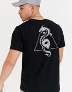 Asos Design T-shirt With Dragon Back Print-black