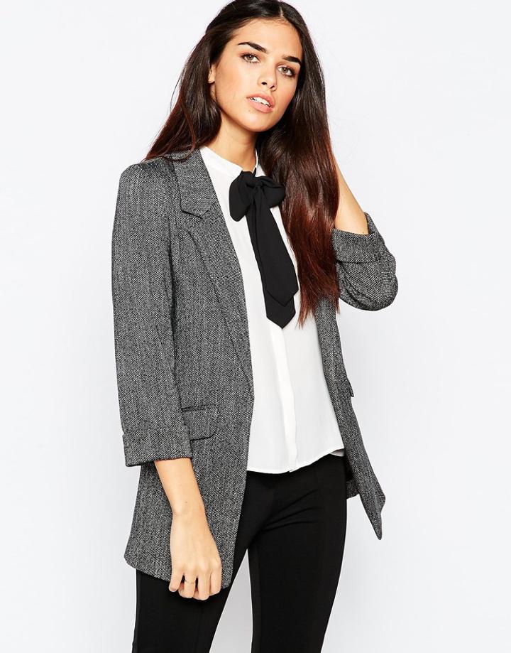 Warehouse Tweed Blazer - Gray