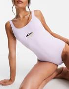 Quiksilver Classic Logo One Piece Swimsuit In Lilac-pink