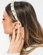 My Accessories Chain Headband In Sage And Gold-green