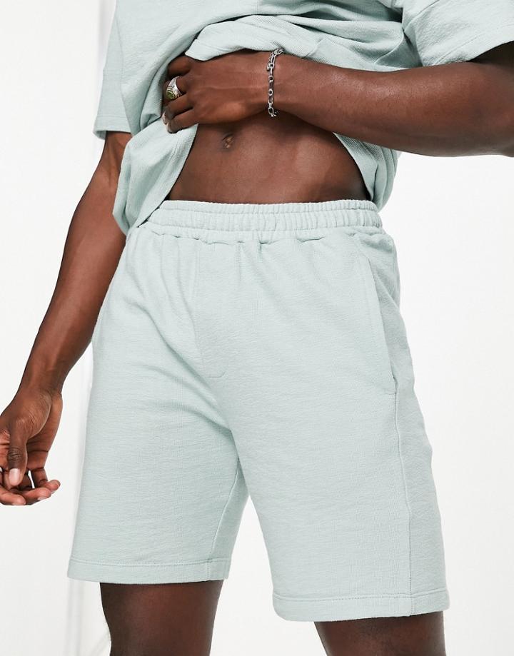 Topman Piped Shorts In Sage-green