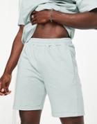 Topman Piped Shorts In Sage-green