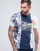 New Look T-shirt With Splice Print In Blue - Blue