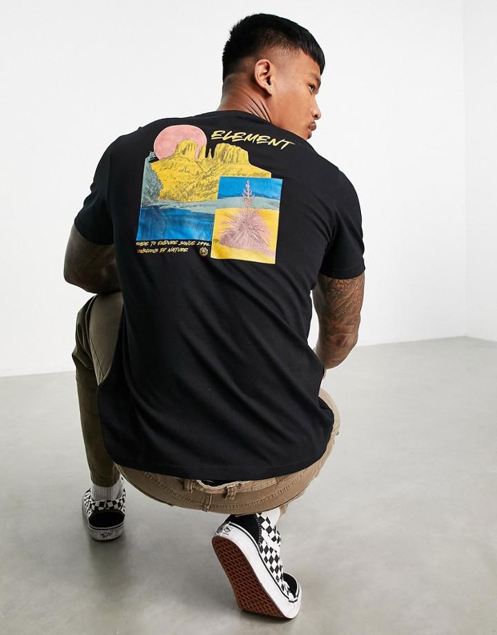 Element Fiero Back Print T-shirt In Black