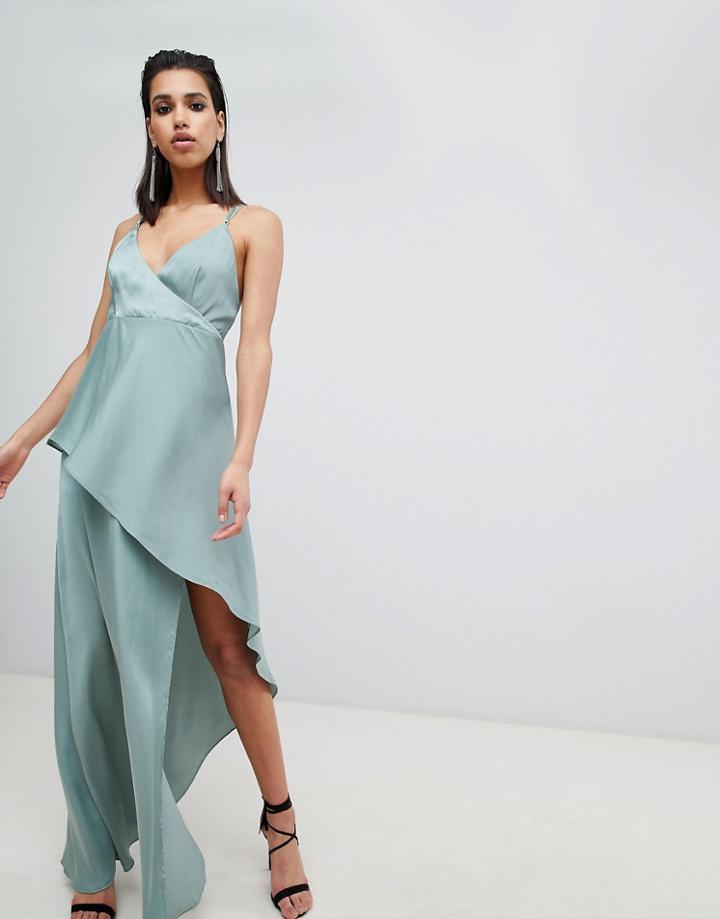The Jetset Diaries Asymmetric Wrap Maxi Dress-green