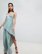 The Jetset Diaries Asymmetric Wrap Maxi Dress-green