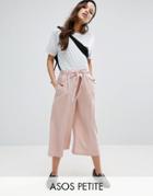 Asos Petite Linen Culotte Pants - Pink