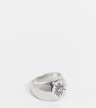 Reclaimed Vintage Inspired Sun Engraved Ring In Silver