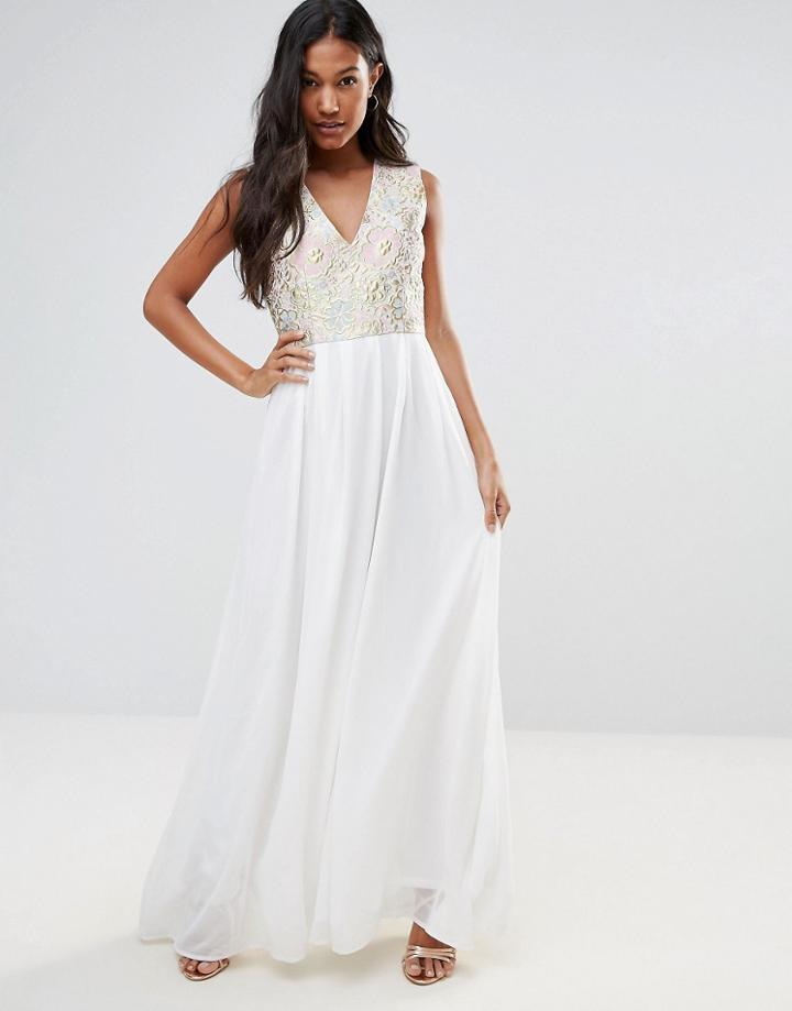 Ax Paris V Front Maxi Dress - Gold