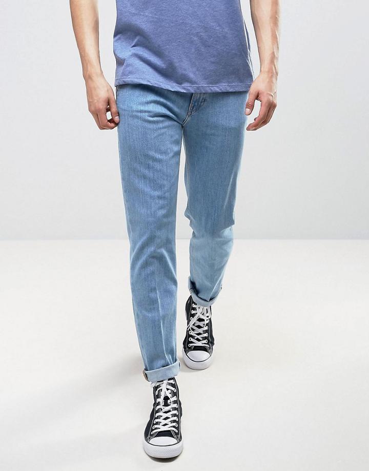 Lee Arvin Chino Jeans Regular Tapered Fit Bleached Stone Wash - Blue