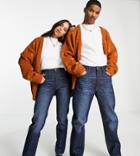 Collusion X000 Unisex 90s One Glass One Garment Straight Leg Jeans In Blue-blues