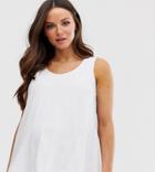 Asos Design Maternity Nursing Tank With Scoop Neck In White